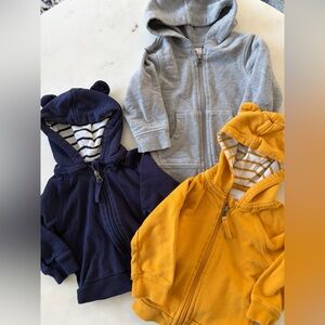Hanna Anderssen 18-24M Zip-Up Hoodies - Navy, Gray, and Yellow